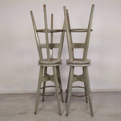 Industrial Gray Stools from Stella, 1950s, Set of 4-EAD-1742770