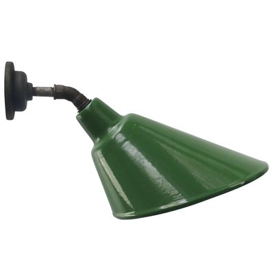 Industrial Green Enamel & Cast Iron Factory Wall Lamp-BLS-1318847