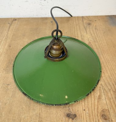 Industrial Green Enamel Ceiling Light, 1930s-CGF-1767584