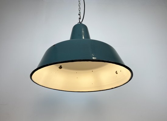 Industrial Green Enamel Factory Lamp, 1960s-CGF-1373101