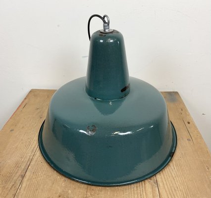 Industrial Green Enamel Factory Lamp, 1960s-CGF-1373101