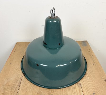 Industrial Green Enamel Factory Lamp, 1960s-CGF-1373101