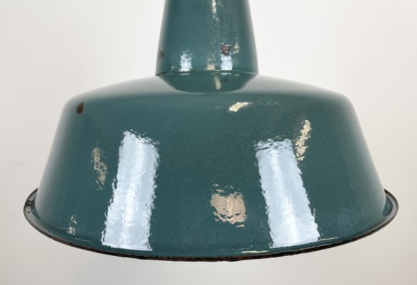 Industrial Green Enamel Factory Lamp, 1960s-CGF-1373101