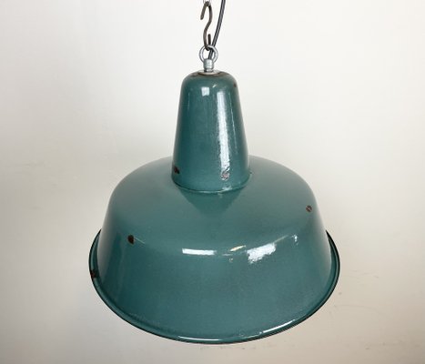 Industrial Green Enamel Factory Lamp, 1960s-CGF-1373101