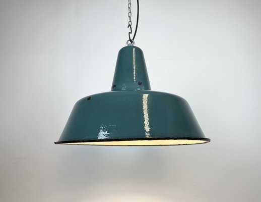 Industrial Green Enamel Factory Lamp, 1960s-CGF-1373101