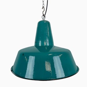 Industrial Green Enamel Factory Lamp, 1960s-CGF-1373101