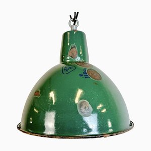 Industrial Green Enamel Factory Pendant Lamp, 1960s-CGF-1785078