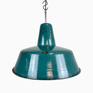 Industrial Green Enamel Factory Pendant Lamp, 1960s-CGF-1363965