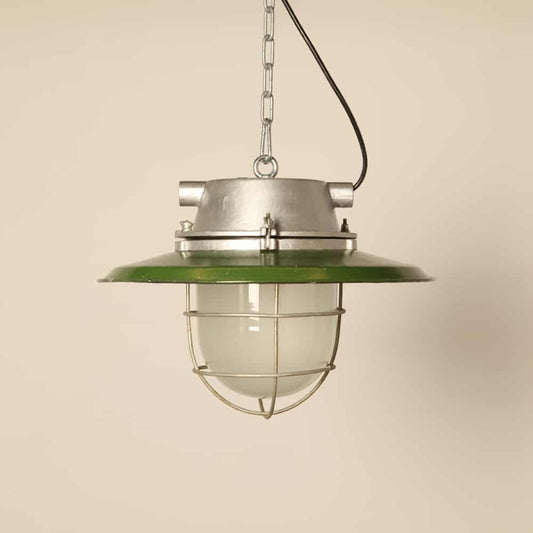 Industrial Green Enamel Hanging Light from Cccp