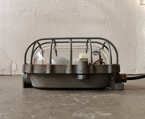 Industrial Grey Bunker Ceiling Lamp from Maehler & Kaege, 1950-FW-799146