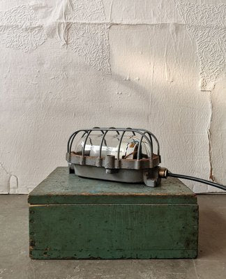 Industrial Grey Bunker Ceiling Lamp from Maehler & Kaege, 1950-FW-799146