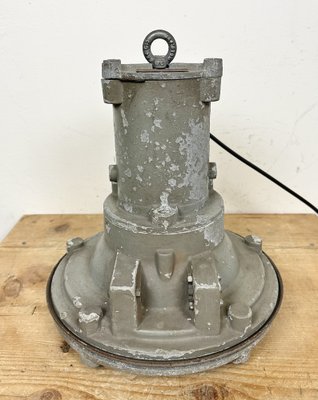 Industrial Grey Cast Aluminium Pendant Light, 1960s-CGF-1750016