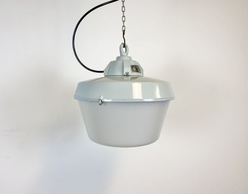 Industrial Grey Cast Aluminium Pendant Light, 1970s-CGF-789319