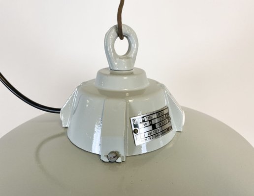 Industrial Grey Cast Aluminium Pendant Light, 1970s-CGF-789319