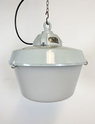 Industrial Grey Cast Aluminium Pendant Light, 1970s-CGF-789319