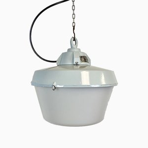 Industrial Grey Cast Aluminium Pendant Light, 1970s-CGF-789319