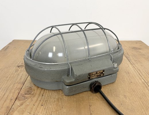 Industrial Grey Cast Iron Wall Lamp from Elektrosvit, 1960s-CGF-1259792