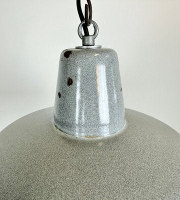 Industrial Grey Enamel Factory Lamp, 1960s-CGF-1423075