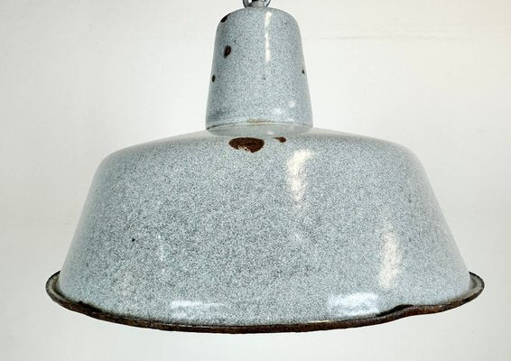 Industrial Grey Enamel Factory Lamp, 1960s-CGF-1423075