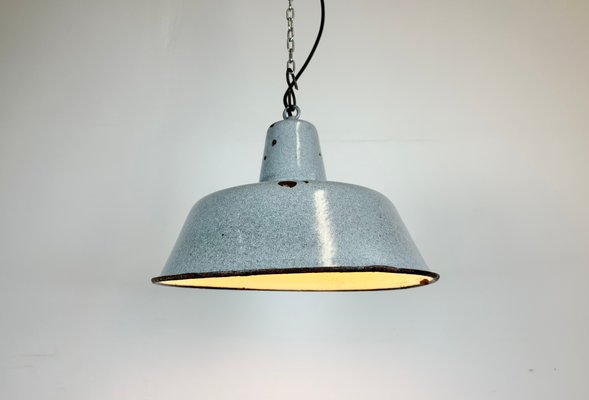 Industrial Grey Enamel Factory Lamp, 1960s-CGF-1423075