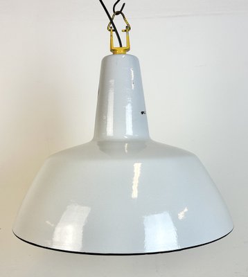 Industrial Grey Enamel Factory Pendant Lamp from Philips, 1960s-CGF-1746415