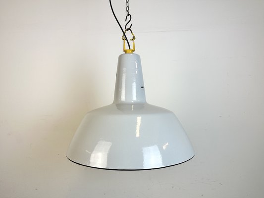 Industrial Grey Enamel Factory Pendant Lamp from Philips, 1960s-CGF-1746415