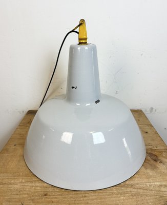 Industrial Grey Enamel Factory Pendant Lamp from Philips, 1960s-CGF-1746415