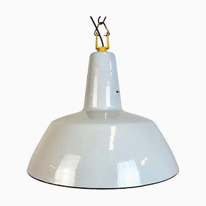 Industrial Grey Enamel Factory Pendant Lamp from Philips, 1960s-CGF-1746415