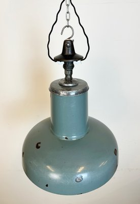 Industrial Grey Enamel Pendant Lamp from Siemens, 1930s-CGF-1767429