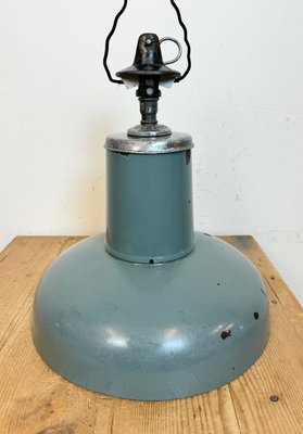 Industrial Grey Enamel Pendant Lamp from Siemens, 1930s-CGF-1767429