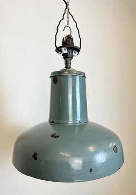 Industrial Grey Enamel Pendant Lamp from Siemens, 1930s-CGF-1767429