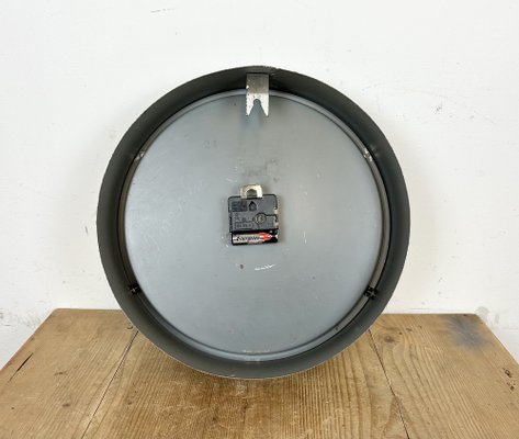 Industrial Grey Factory Wall Clock from Chronotechna, 1950s-CGF-1718281