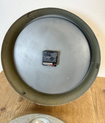 Industrial Grey Factory Wall Clock from Pragotron, 1960s-CGF-1767488