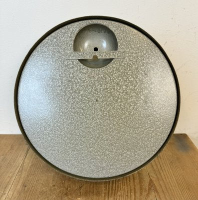 Industrial Grey Factory Wall Clock from Pragotron, 1960s-CGF-1767488