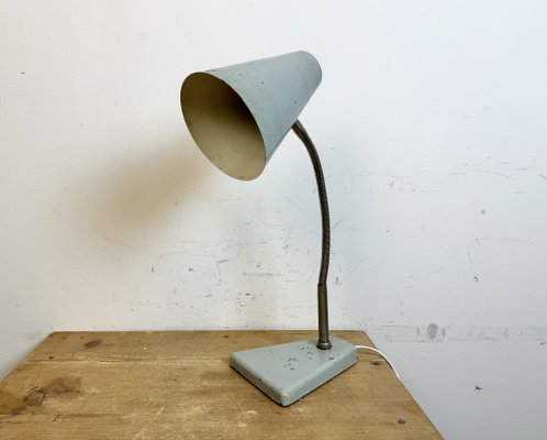 Industrial Grey Gooseneck Table Lamp from Zaos, 1960s-CGF-1785071