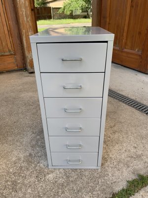 Industrial Grey Metal Chest of Drawers, 1980s-OXJ-1328204