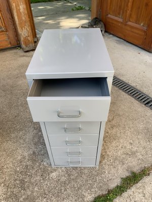 Industrial Grey Metal Chest of Drawers, 1980s-OXJ-1328204