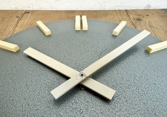 Industrial Grey Office Wall Clock from Pragotron, 1970s-CGF-1733991