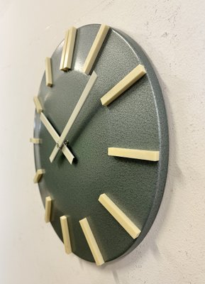 Industrial Grey Office Wall Clock from Pragotron, 1970s-CGF-1733991