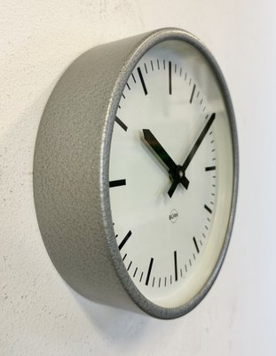 Industrial Grey Wall Clock from Burk, 1970s-CGF-1756853