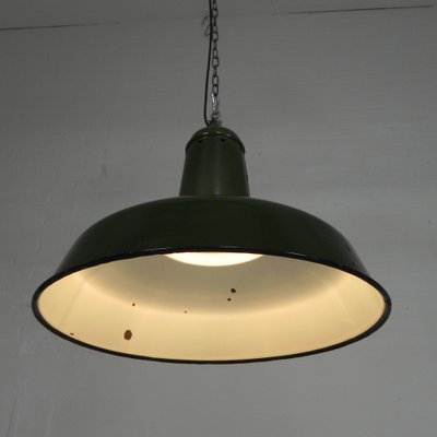 Industrial Hanging Lamp with Enamelled Steel Shade, 1950s-TL-1793767