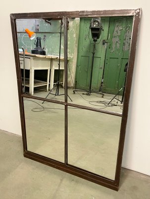 Industrial Iron Window Mirror, 1950s-CGF-1145682