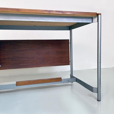 Industrial Italian Metal and Wood Desk with Drawers, 1970s-GDD-1452300