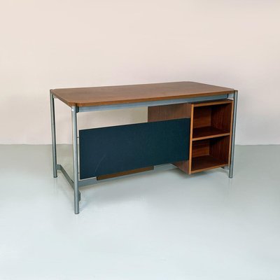 Industrial Italian Metal and Wood Desk with Drawers, 1970s-GDD-1452300