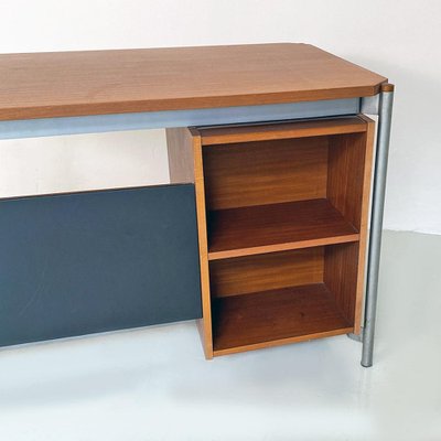 Industrial Italian Metal and Wood Desk with Drawers, 1970s-GDD-1452300