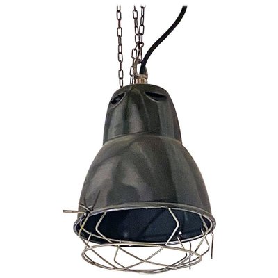 Industrial Italian Mid-Century Modern Dark Gray Metal Chandelier, 1960s-GDD-1097229