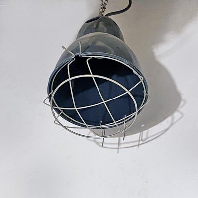 Industrial Italian Mid-Century Modern Dark Gray Metal Chandelier, 1960s-GDD-1097229