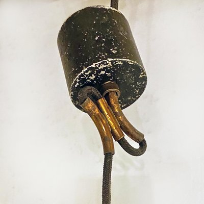 Industrial Italian Mid-Century Modern Dark Gray Metal Chandelier, 1960s-GDD-1097229