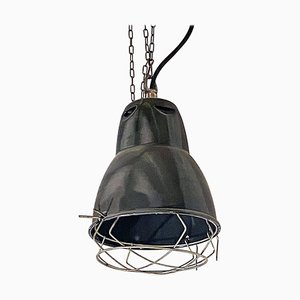 Industrial Italian Mid-Century Modern Dark Gray Metal Chandelier, 1960s-GDD-1097229