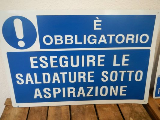 Industrial Italian Signs, 1990s, Set of 2-WWQ-692692